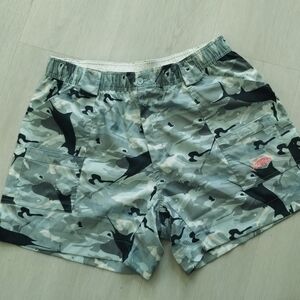 AFTCO Men's 40 Green Rip-Stop Camo Print Fishing Shorts